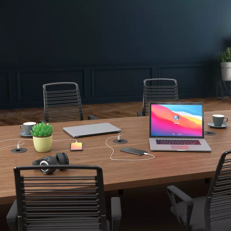 Kindermann CablePort Table Black (STS-R90-2 blac) - Korpusas stalo jungčių dėžutei