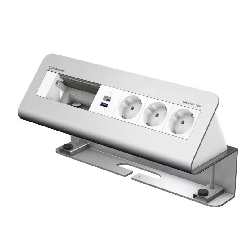 Kindermann CablePort desk² 6-fold 3x Power USB stalinis laikiklis (7430001163)