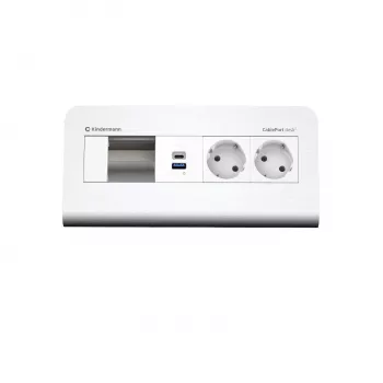 Kindermann CP desk² 80 4 lizdų 2x Power USB stalviršio jungčių panelė