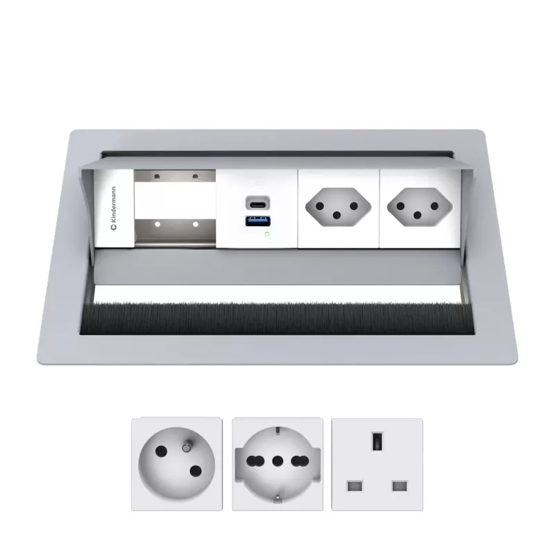 Kindermann CP Standard² 4-fold 2x Schuko/USB INT 7492IN1172