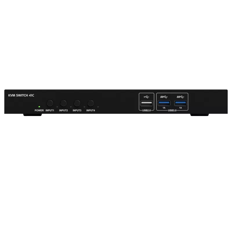 Kindermann KVM Switch 41C – 4 prievadų skaitmeninis KVM jungiklis su DVI-D, USB, garsu, EDID emuliacija