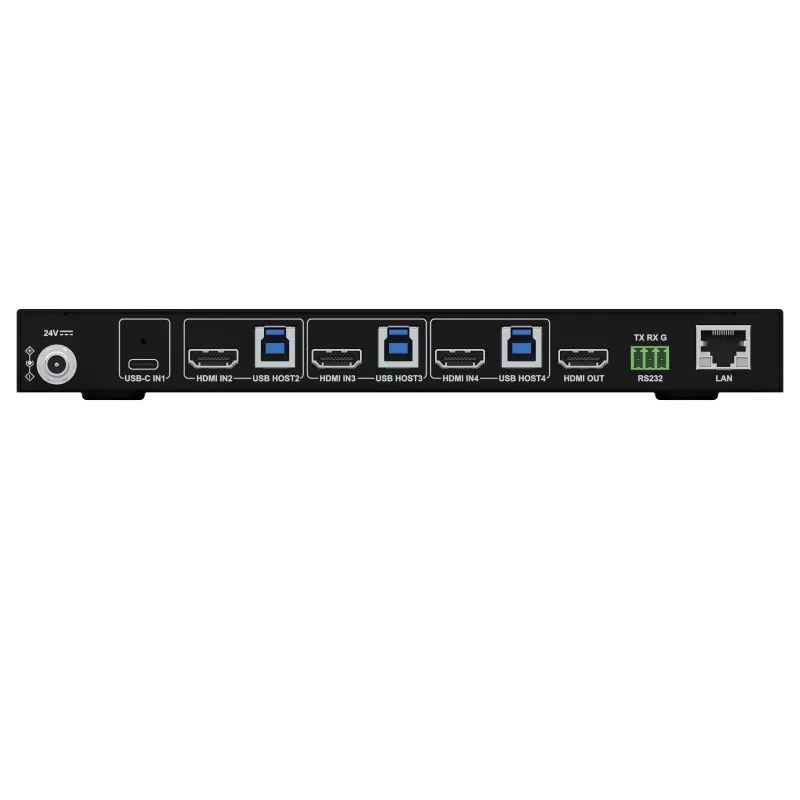 Kindermann KVM Switch 41C – 4 prievadų skaitmeninis KVM jungiklis su DVI-D, USB, garsu, EDID emuliacija