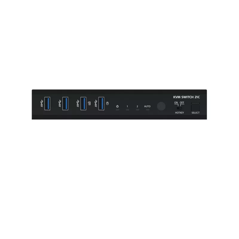 Kindermann KVM Switch 21C - 2-Port DVI-I KVM Switch with Audio and USB Hub