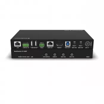 Kindermann MultiSwitch 31 HDBT 2.0 Transmitter / Presentation Switch - 3x1 USB-C & HDMI over HDBaseT - Telnet - RS-232 - 4K UHD