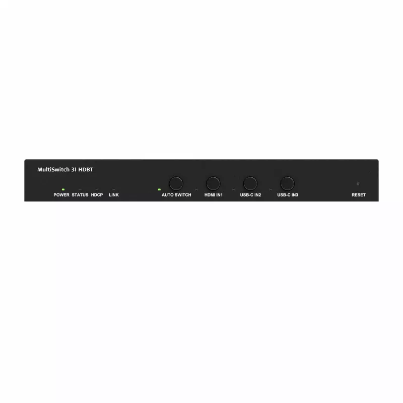 Kindermann MultiSwitch 31 HDBT 2.0 Transmitter / Presentation Switch - 3x1 USB-C & HDMI over HDBaseT - Telnet - RS-232 - 4K UHD