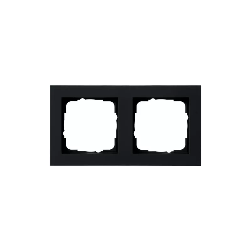 Kindermann Switch Frame Gira E2 Black 2-gang