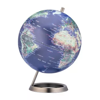 Stalinis gaublys TROIKA Globe 23.5 Degrees (G2507-P2P2/CB) – popieriaus prispaudėjas su chromuotu pagrindu, 60 mm
