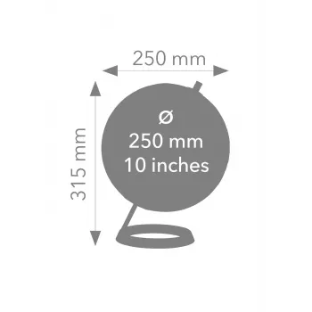 Stalinis gaublys TROIKA Globe 23.5 Degrees (G2507-P2P2/CB) – popieriaus prispaudėjas su chromuotu pagrindu, 60 mm