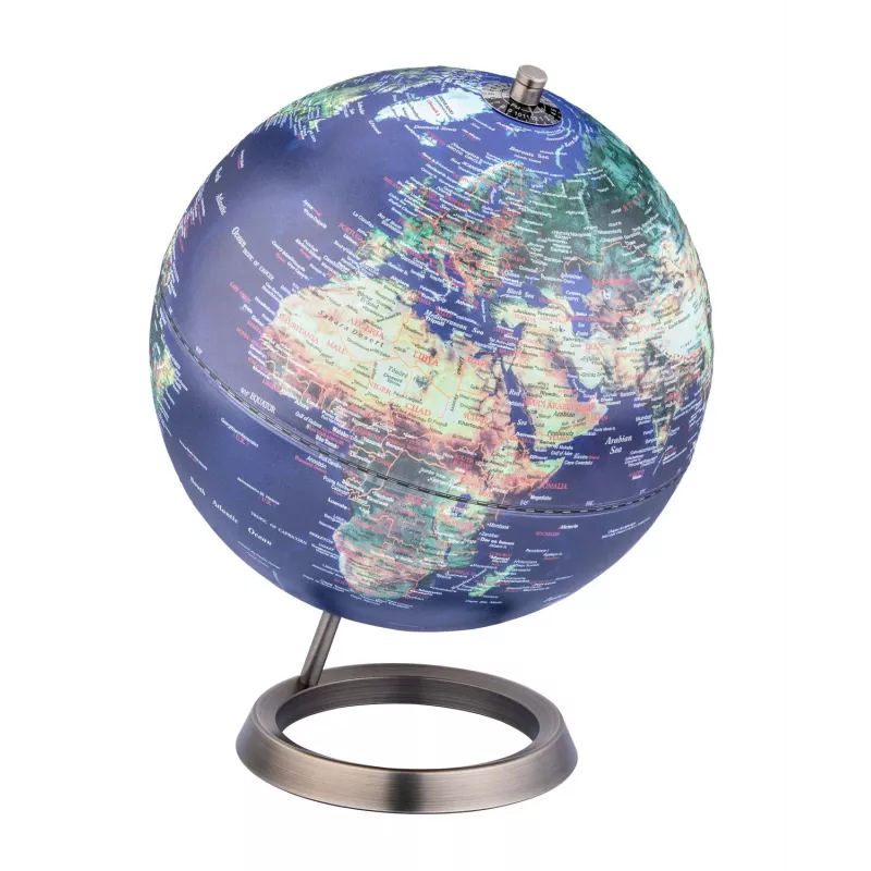 Stalinis gaublys TROIKA Globe 23.5 Degrees (G2507-P2P2/CB) – popieriaus prispaudėjas su chromuotu pagrindu, 60 mm