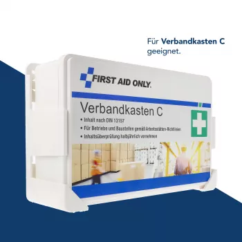 First Aid Only Sieninis Laikiklis Pirmosios Pagalbos Rinkiniui C, Išgręžtomis Skylėmis, Baltas/Pilka