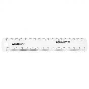 Westcott Skaidri plastikinė liniuotė 15 cm / 6 coliai