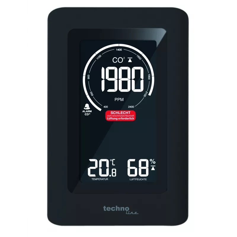 TECHNO LINE WL1030 Oro kokybės monitorius su CO2, temperatūros ir drėgmės jutikliais