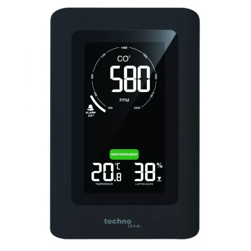TECHNO LINE WL1030 Oro kokybės monitorius su CO2, temperatūros ir drėgmės jutikliais
