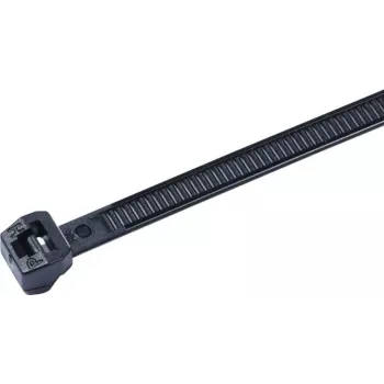 HellermannTyton OS-Series Outside Serrated Cable Tie, 245 x 4,6 mm, Black, Polyamide 6.6, 100 Pack (118-00018)