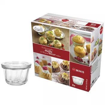 WECK apvalkraštis stiklainis Muffin 165ml rinkinys 6 vnt.