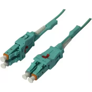 SYNERGY21 Skaidulinis šuolis 10m LC-LC Duplex OM3 Uniboot sukamas Push/Pull 2mm LSZH Aqua