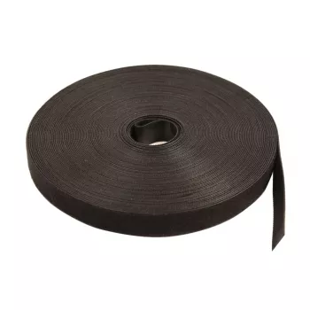 Synergy 21 S215680 Lipnusis kabelių raištis rulone – Velcro juosta – Nailonas/Polipropilenas – Juoda – 25 m x 20 mm x 1 mm