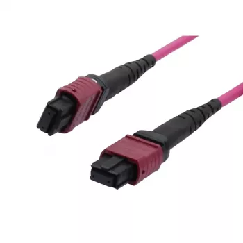 SYNERGY21 Fiber Optic Patch Cable OM4 Low Loss Elite 12 Fiber Type B Crossed MTP Female - Erika Violet - 0,5 m