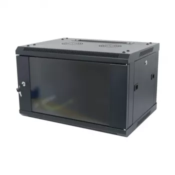 ALLNET SMA-Series 19 inch sieninis korpusas 6U 1-dalis 450mm gylio juodas plokščias paketas