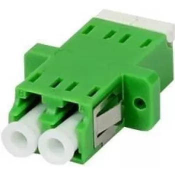 SYNERGY 21 LC/APC Fiber Optic Coupler, Duplex, Singlemode 9/125µm, Green, Ceramic Sleeve, Flanged, with One-sided Laser Protection
