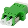 SYNERGY 21 LC/APC Fiber Optic Coupler, Duplex, Singlemode 9/125µm, Green, Ceramic Sleeve, Flanged, with One-sided Laser Protection