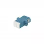 SYNERGY21 Fiber Optic Coupler LC/LC Singlemode OS2 9/125µm Duplex Blue PVC Ceramic Sleeve Flanged with One-sided Laser Protection Flap