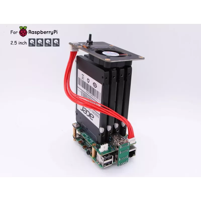 ALLNET SATA NAS HAT Top Board praplėtimo modulis, skirtas Raspberry Pi