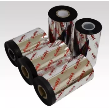 GODEX GWR 745 termoperdavimo juosta 110mm x 450m 1 colio šerdis Juoda Vaškas-Derva