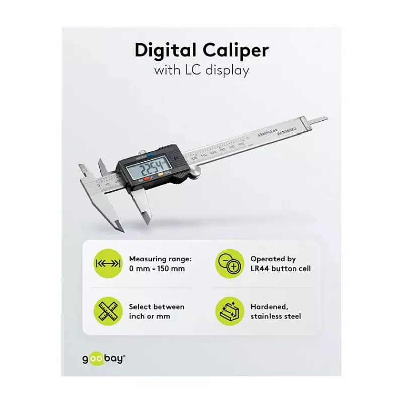 Goobay Digital Caliper 0-150 mm / 0-6 inch Stainless Steel