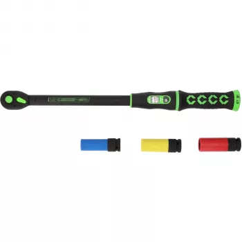 KS TOOLS 512.0010 Veržliarakčio Rinkinys su Sukimo Momento Kontrole, 1/2 inch Pavara, 40-200 Nm, su Dėklu