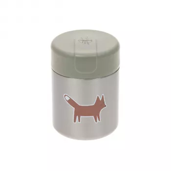 Lassig Little Forest Fox maisto termosas, 315 ml, dvigubų sienelių nerūdijantis plienas, nepraleidžia skysčių, žalios spalvos