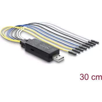 Delock USB 2.0 į TTL UART serijinis keitiklis, 3,3V/5V, 6 kontaktų galvutė, 30 cm laidas