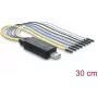 Delock USB 2.0 į TTL UART serijinis keitiklis, 3,3V/5V, 6 kontaktų galvutė, 30 cm laidas