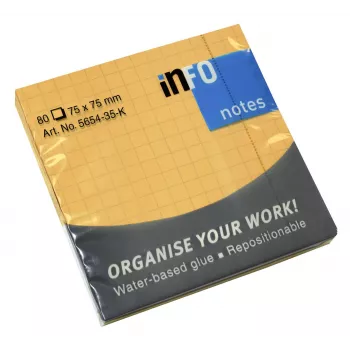 inFO Sticky Notes 5654-35-K Orange 1 Block