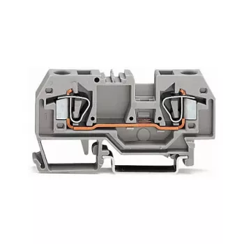 WAGO 282-901 3-ių laidų CAGE CLAMP gnybtų blokas, 10 mm², pilkas, DIN bėgeliui 35