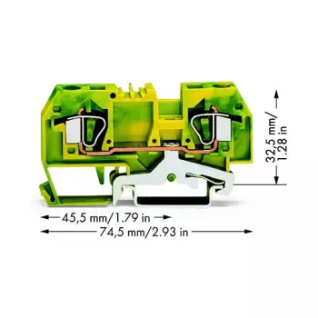 WAGO Įžeminimo gnybtų blokas Žaliai-Geltonas 0.2-6 mm² 282-907