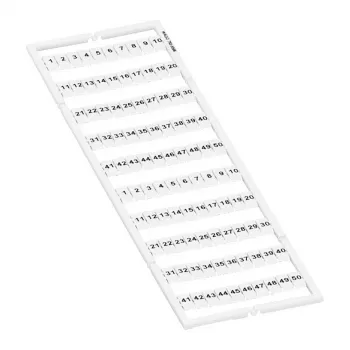 WAGO 793-5566 Žymėjimo juostelė, 5 mm žingsnis, neatsispausdinta, balta, 100 vnt., skirta gnybtų blokų 2001-2020 serijoms