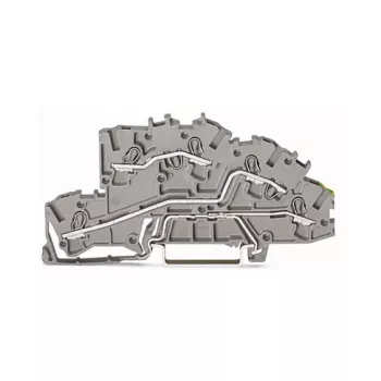 WAGO 2003-7645 TOPJOB S 4-Conductor Through Terminal Block, Grey, 32A, 1000V, Push-in CAGE CLAMP, DIN Rail