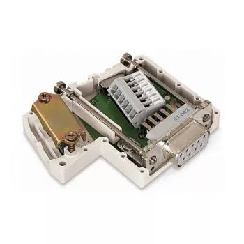 WAGO 750-963 D-Sub jungties modulis, 9 kontaktų lizdas, pilkas, IP20, WAGO I/O System 750