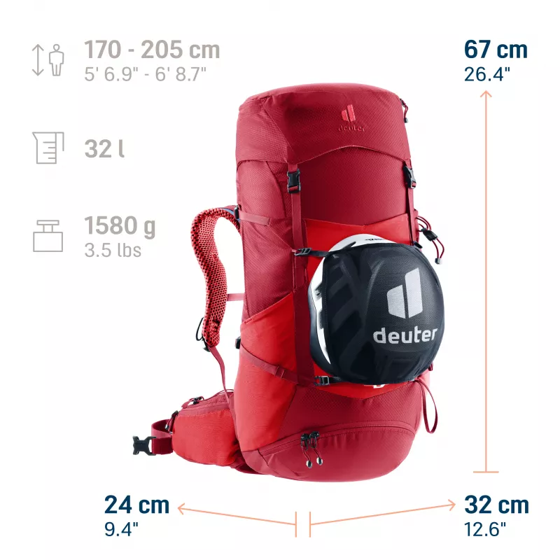 Deuter Futura Pro 32 Hiking Backpack - Cherry/Masala