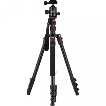 Rollei Compact Traveler No. 2 Carbon Fiber Travel Tripod su rutuline galvute (Juoda)
