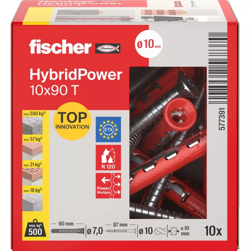 Fischer HybridPower 10x90 T varžtas