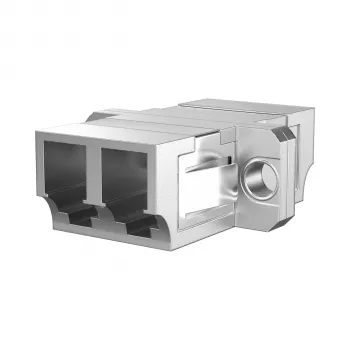 EFB Elektronik LC Duplex Multimode Fiber Optic Coupler, Metal Housing, Ceramic Ferrule, SC Panel Cutout, 4-fold Dust Caps