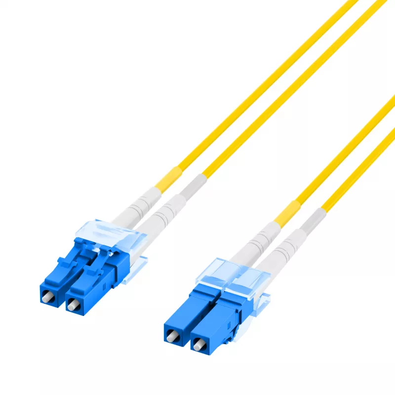 EFB Elektronik IPL-DF-LCULCU-2-1000 Šviesolaidinis jungiamasis laidas, 10 m, OS2, LC/UPC į LC/UPC, dupleksas, LSZH, geltonas