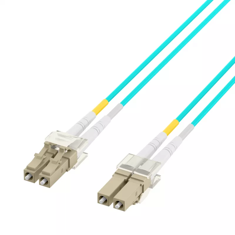 EFB Elektronik IPL-DF-LCULCU-3-0050 Skaidulinis optinis jungiamasis laidas, 0,5 m, OM3, LC/UPC į LC/UPC, Duplex, LSZH, Aqua