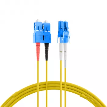 EFB Elektronik IPL-DF-LCUSCU-2-1000 Skaidulinis optinis šuoliukas, OS2, 10 m, LC/SC, Duplex, LSZH, Geltona