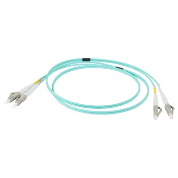 EFB Elektronik IPL-DR-LCULCU-3-0750 Fiber Optic Patch Cable, 7,5 m, OM3, LC to LC, Duplex, LSZH, Aqua