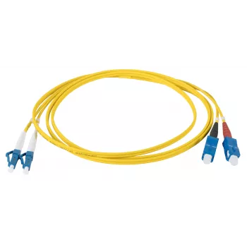 EFB Electronics IPL-DR-LCUSCU-2-1000 šviesolaidinis jungiamasis laidas, OS2, LC į SC, 10 m, geltonas