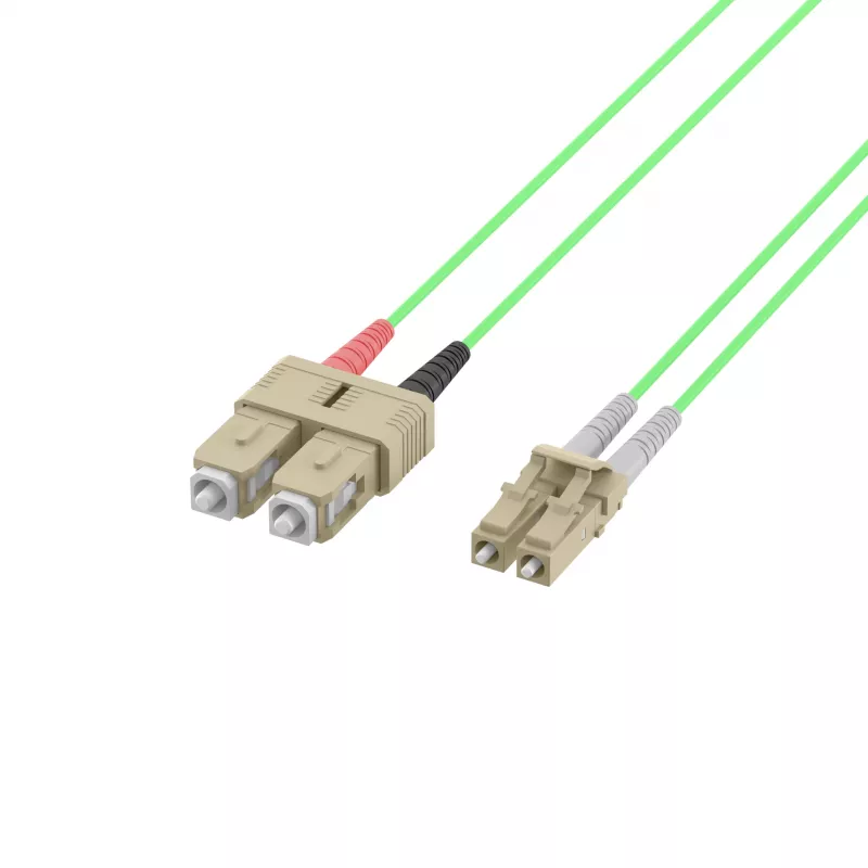 EFB Elektronik IPL-DR-LCUSCU-5-1000 Fiber Optic Patch Cable, OM5, LC-SC, 10 m, LSZH, Lime Green