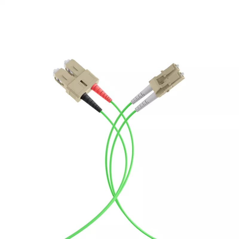 EFB Elektronik IPL-DR-LCUSCU-5-1000 Fiber Optic Patch Cable, OM5, LC-SC, 10 m, LSZH, Lime Green
